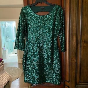 Dark green sequin dress